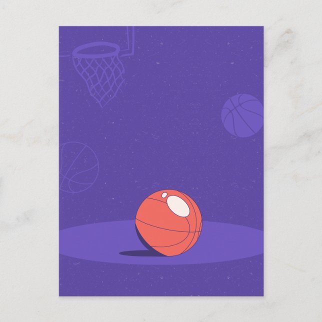 Purple basketball  holiday postcard (Front)