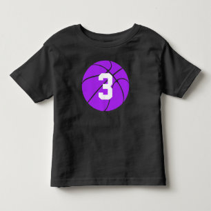 Purple Basketball Kid Custom Jersey Number Toddler T-Shirt
