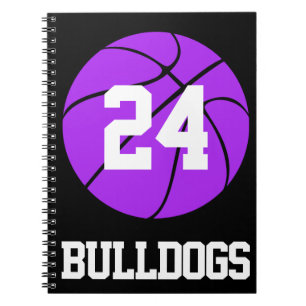 Purple Basketball Student-Athlete Name and Number Notebook