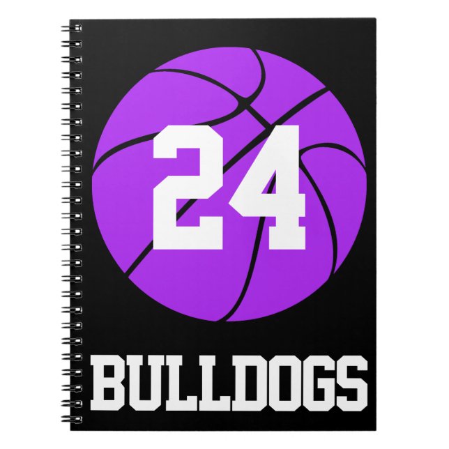 Purple Basketball Student-Athlete Name and Number Notebook (Front)