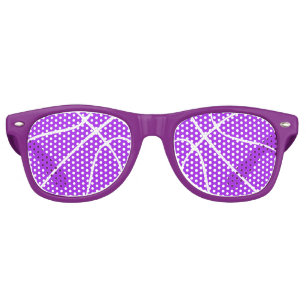 Purple Basketball Team Fans Sports Party Retro Sunglasses