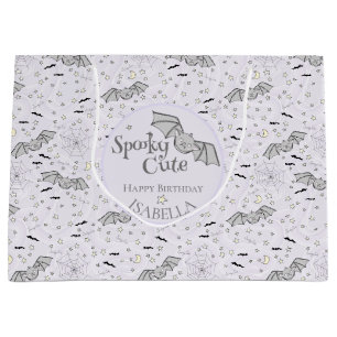 Purple Bats Spooky Cute Gender Neutral Large Gift Bag