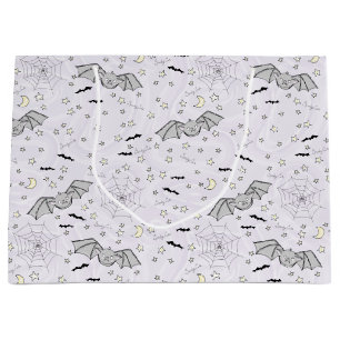 Purple Bats Spooky Cute Gender Neutral Large Gift Bag