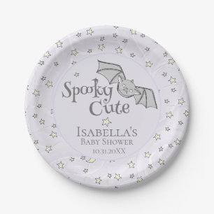 Purple Batty, Stars & Moons Spooky Cute Paper Plate
