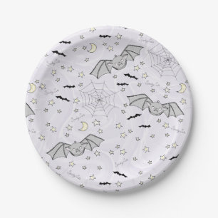 Purple Batty, Stars & Moons Spooky Cute Paper Plate