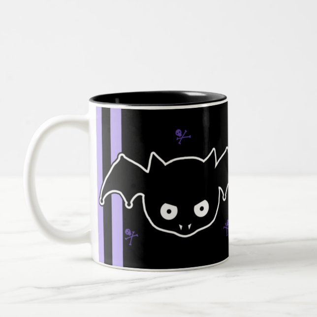 Purple Batty Two-Tone Coffee Mug (Left)