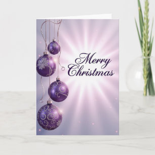 Purple Bauble Christmas Card