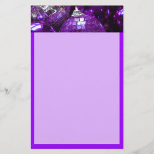 Purple Baubles header stationery purple