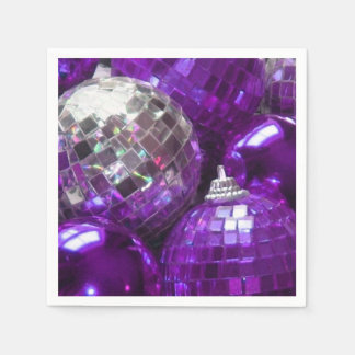 Purple Baubles paper napkins