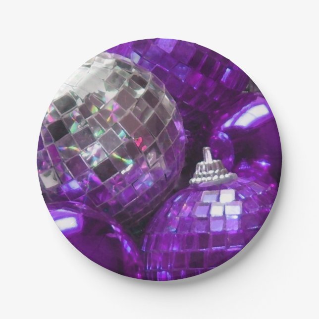 Purple Baubles paper plates (Front)