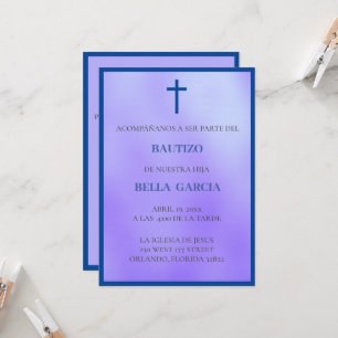 Purple Bautizo Invitación/Baptism Invitation