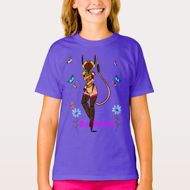 Purple Be Brave Fun Art T-Shirt (Creator Uploaded)