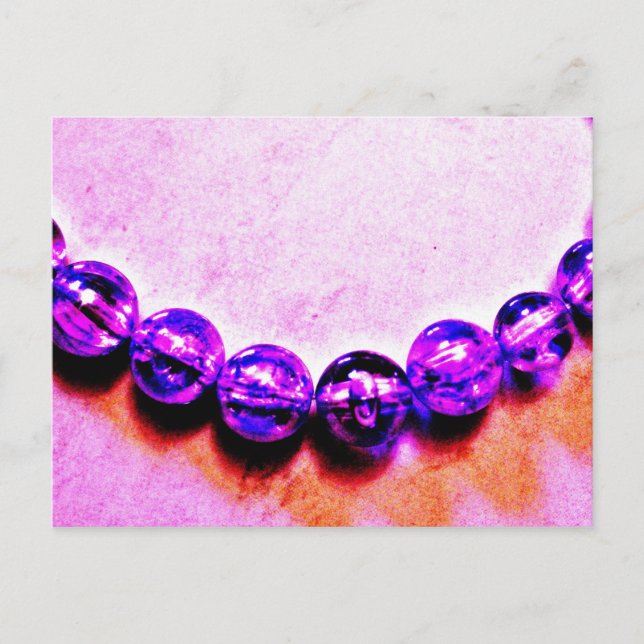 Purple Beads Invitation Postcard (Front)