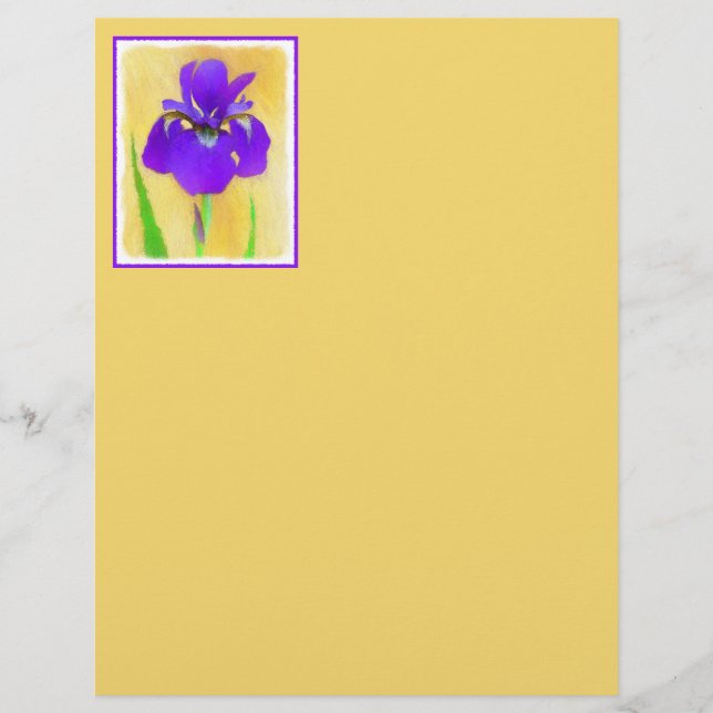 Purple Bearded Iris Painting - Cute Original Dog A (Front)