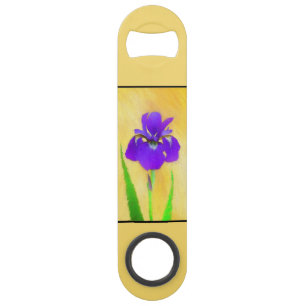 Purple Bearded Iris Painting - Cute Original Dog A