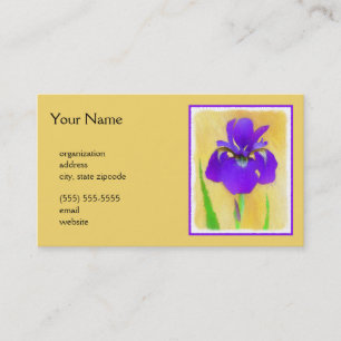 Purple Bearded Iris Painting - Cute Original Dog A Business Card