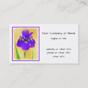 Purple Bearded Iris Painting - Cute Original Dog A Business Card
