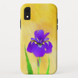 Purple Bearded Iris Painting - Cute Original Dog A Case-Mate iPhone Case