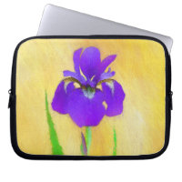 Purple Bearded Iris Painting - Cute Original Dog A