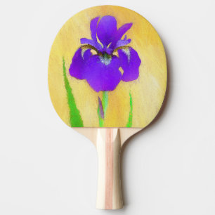 Purple Bearded Iris Painting - Cute Original Dog A Ping Pong Paddle