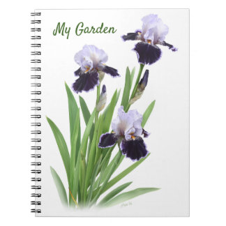 Purple Bearded Iris Trio Personalised  Notebook