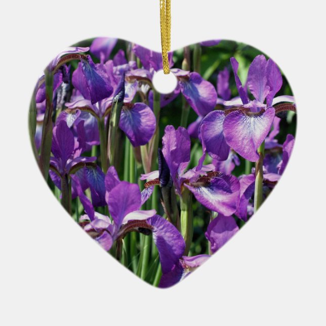 Purple Bearded Irises Flower Ornament (Front)