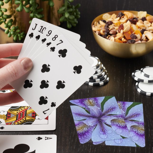 Purple Beardless Iris Floral Playing Cards (In Situ)