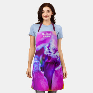 Purple Beauty Tulip Flower Apron