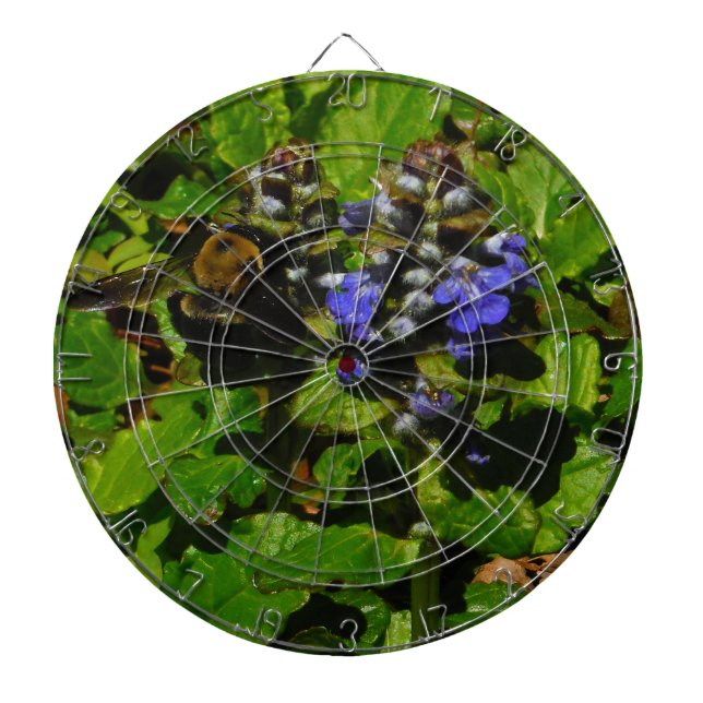 Purple Bee Balm and Bumble Bee Dartboard (Front)