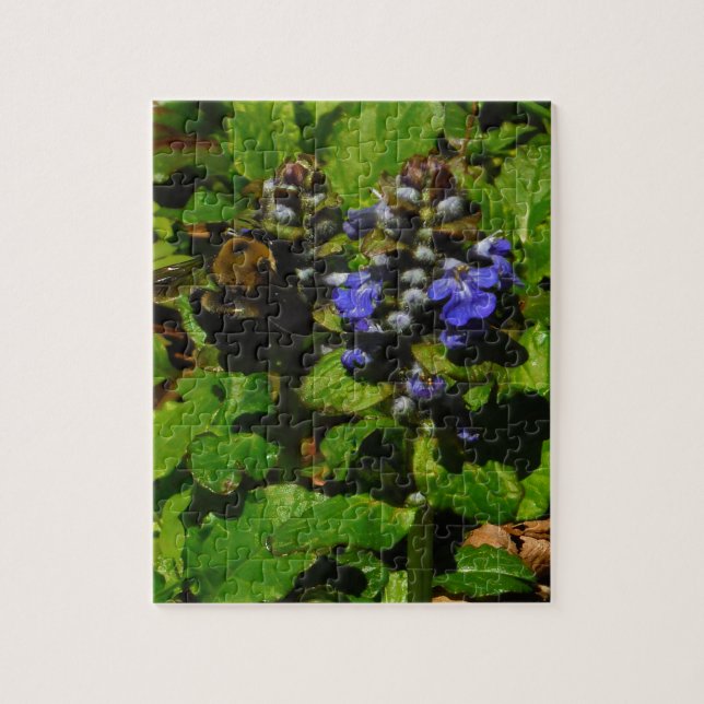 Purple Bee Balm and Bumble Bee Jigsaw Puzzle (Vertical)