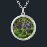 Purple Bee Balm and Bumble Bee Silver Plated Necklace<br><div class="desc">Purple Bee Balm Flower Blossom and yellow and black  Bumble Bee Photo by Sandy Closs taken at Lake Arrowhead purple, "bee balm",  flower,  flowers,  floral, spring,  cherry,  cherries,  garden,  wedding,  weddings, </div>
