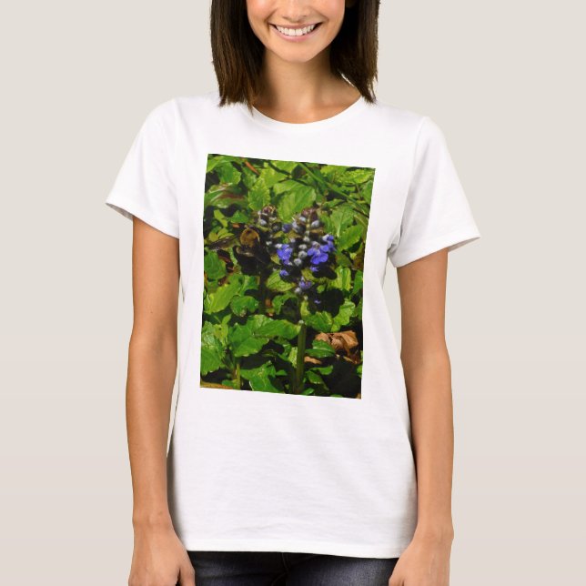 Purple Bee Balm and Bumble Bee T-Shirt (Front)