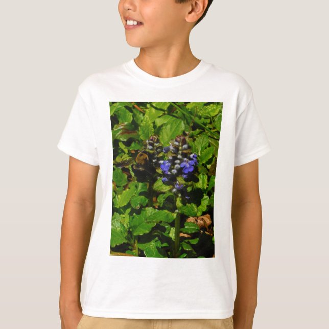Purple Bee Balm and Bumble Bee T-Shirt (Front)