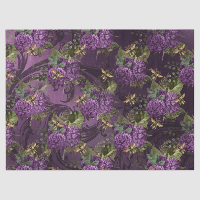 Purple Bee Series Design 14 Tissue Paper (Front)