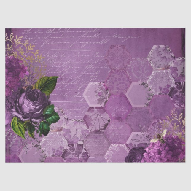 Purple Bee Series Design 3 Tissue Paper (Front)