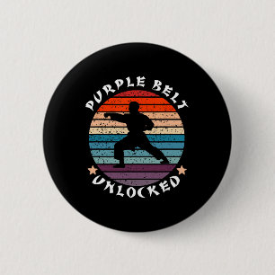 Purple Belt Level Unlocked Achievement Karate Keep 6 Cm Round Badge