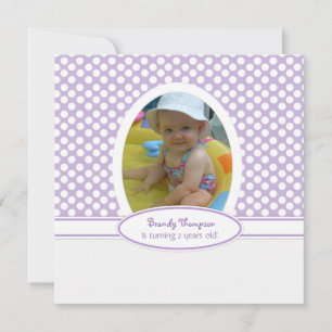 Purple Berry and White Polka Dot Party Invitation