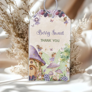 Purple Berry Sweet Fairy Birthday Gift Tag