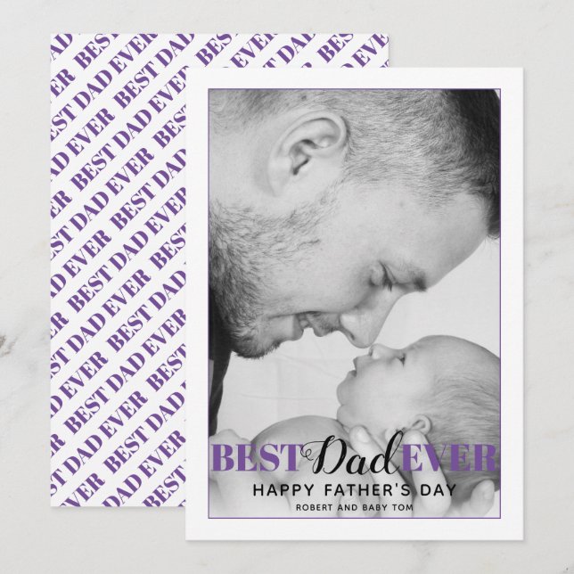Purple Best Dad Ever typography Father's Day (Front/Back)