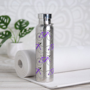 Purple Bicycle Design Water Bottle