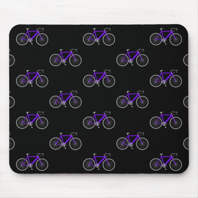 purple bicycle on black mouse pad (Front)