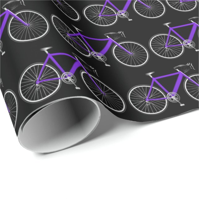 purple bicycle on black wrapping paper (Roll Corner)