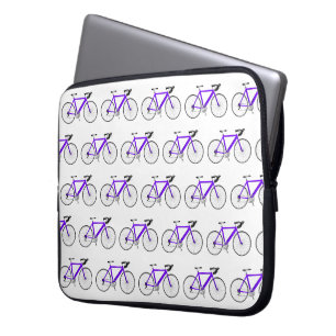 Purple Bicycle On White Laptop Sleeve