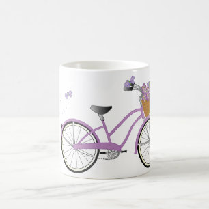 Purple Bicycle with Butterflies Coffee Mug