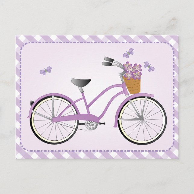 Purple Bicycle with Dots Postcard (Front)