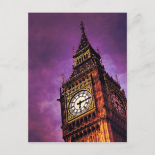 Purple Big Ben Postcard