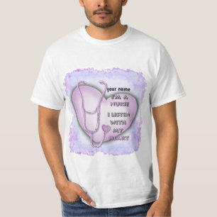 Purple big heart nurse T-Shirt