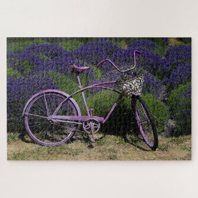 Purple Bike | Lavender Fields Jigsaw Puzzle (Horizontal)