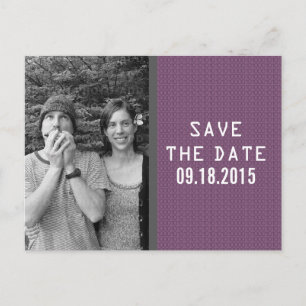 Purple Binary Code Photo Save the Date Postcard