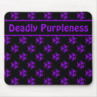 Purple Biohazard Mousepad w/ Custom Text
